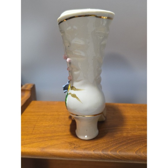 Vintage Ceramic Decorative Shoe/Boot with Flowers 4"x2"x5" tall - Picture 4 of 8